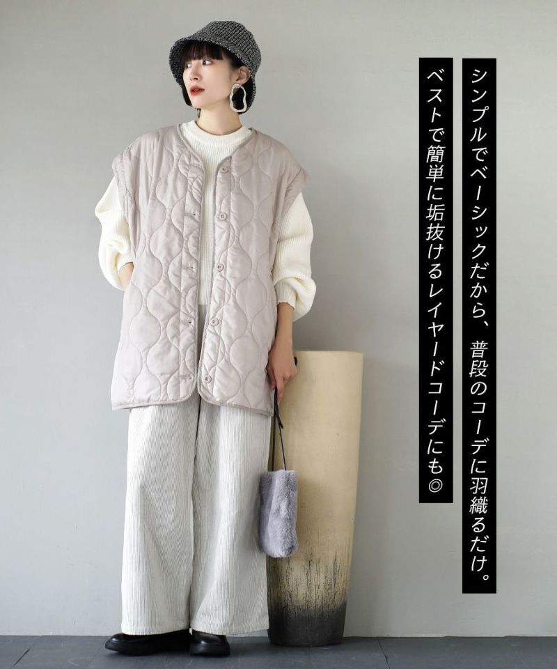 日本 zootie - 2WAY衍縫落肩鋪棉保暖外套/背心(袖可拆)-軍綠