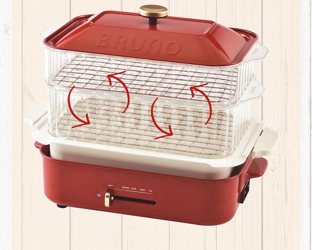 日本 BRUNO - 多功能電烤盤專用配件 雙層料理蒸隔