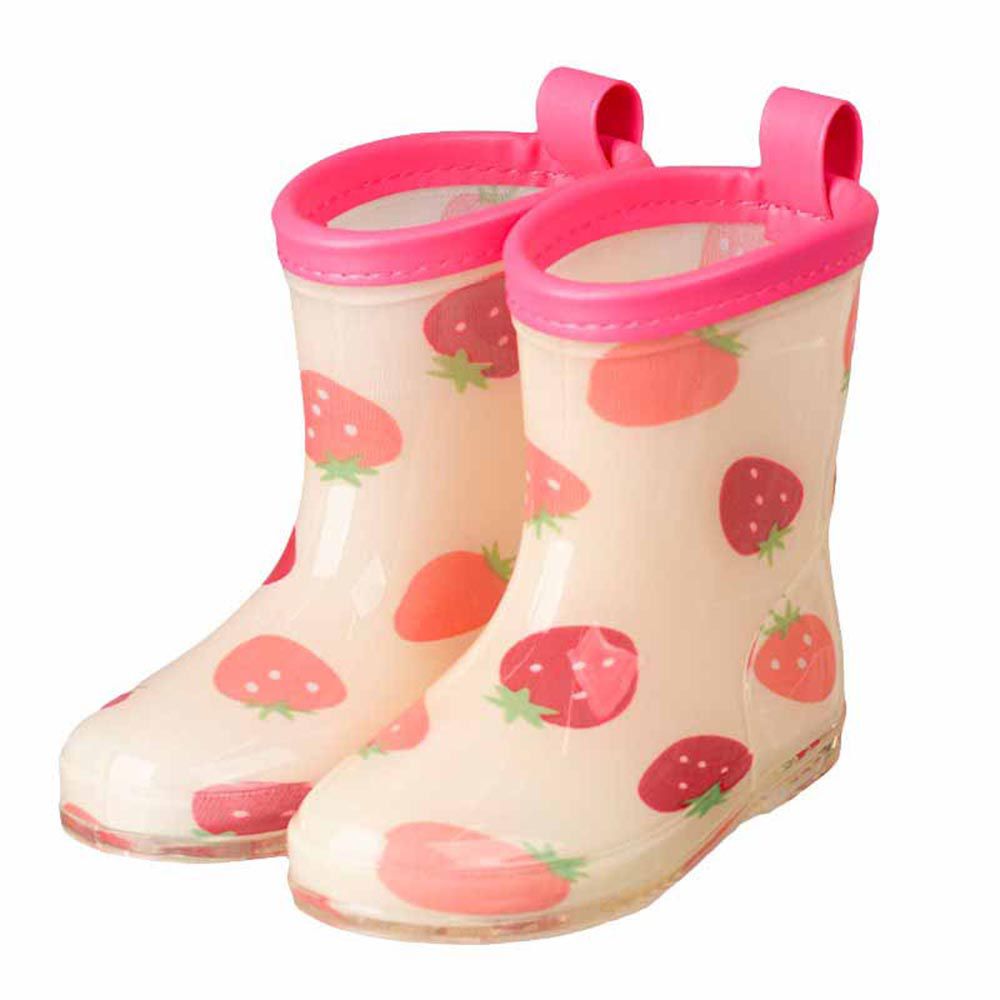akachan honpo - 雨鞋-草莓-粉紅色