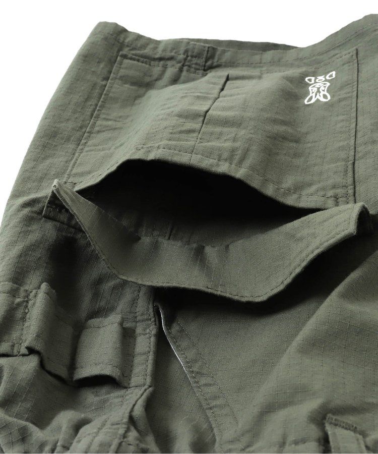 日本 BREEZE - 聯名款 口袋工裝風帥氣4分短褲-撞色-橘藍系