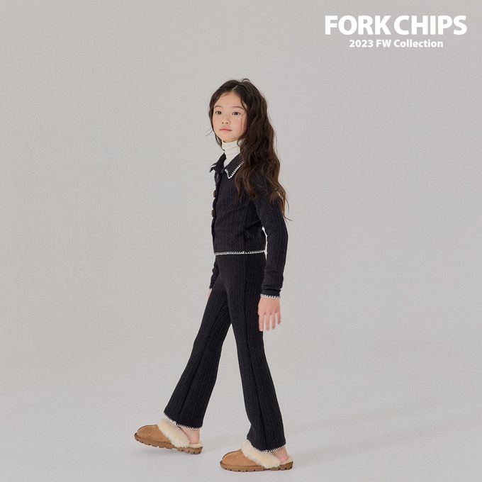 韓國 FORK CHIPS - 編織感牛角釦針織外套-黑