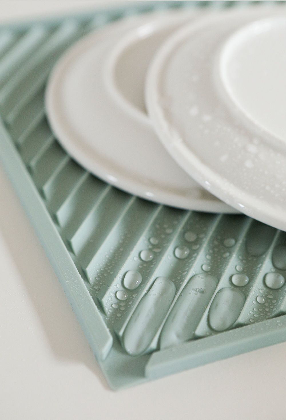 韓國 Daily Like - 矽膠瀝水板-方形綠 (長31.8cm, 寬23.3cm)