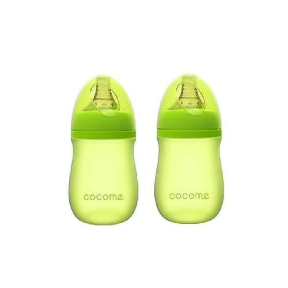 cocome 可可萌 - 防爆感溫晶鑽寬口玻璃奶瓶-2 入實用組-綠色 (M [3個月起]x2)-150mLx2