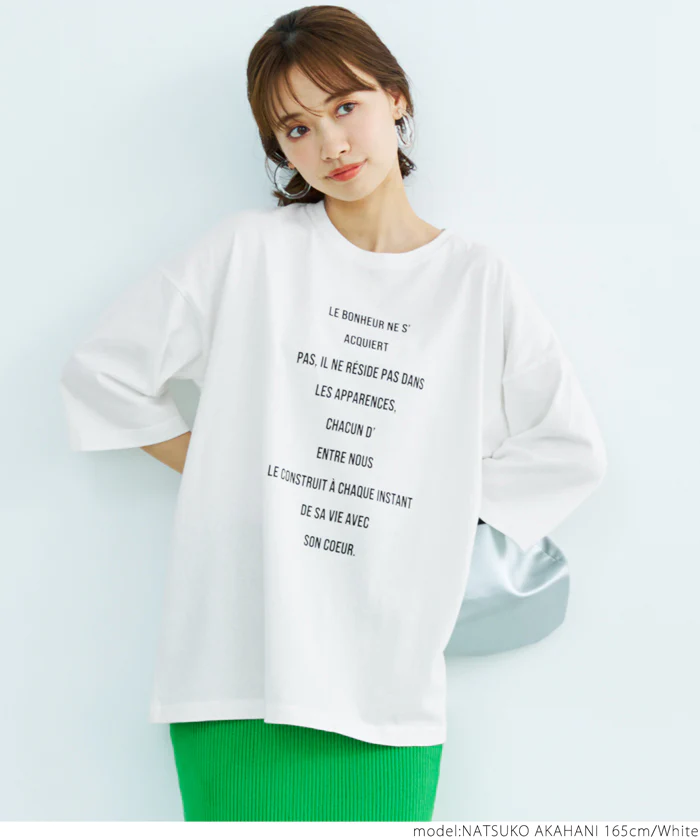 日本 COCA - 圓領純棉透氣字母短T-媽媽-白