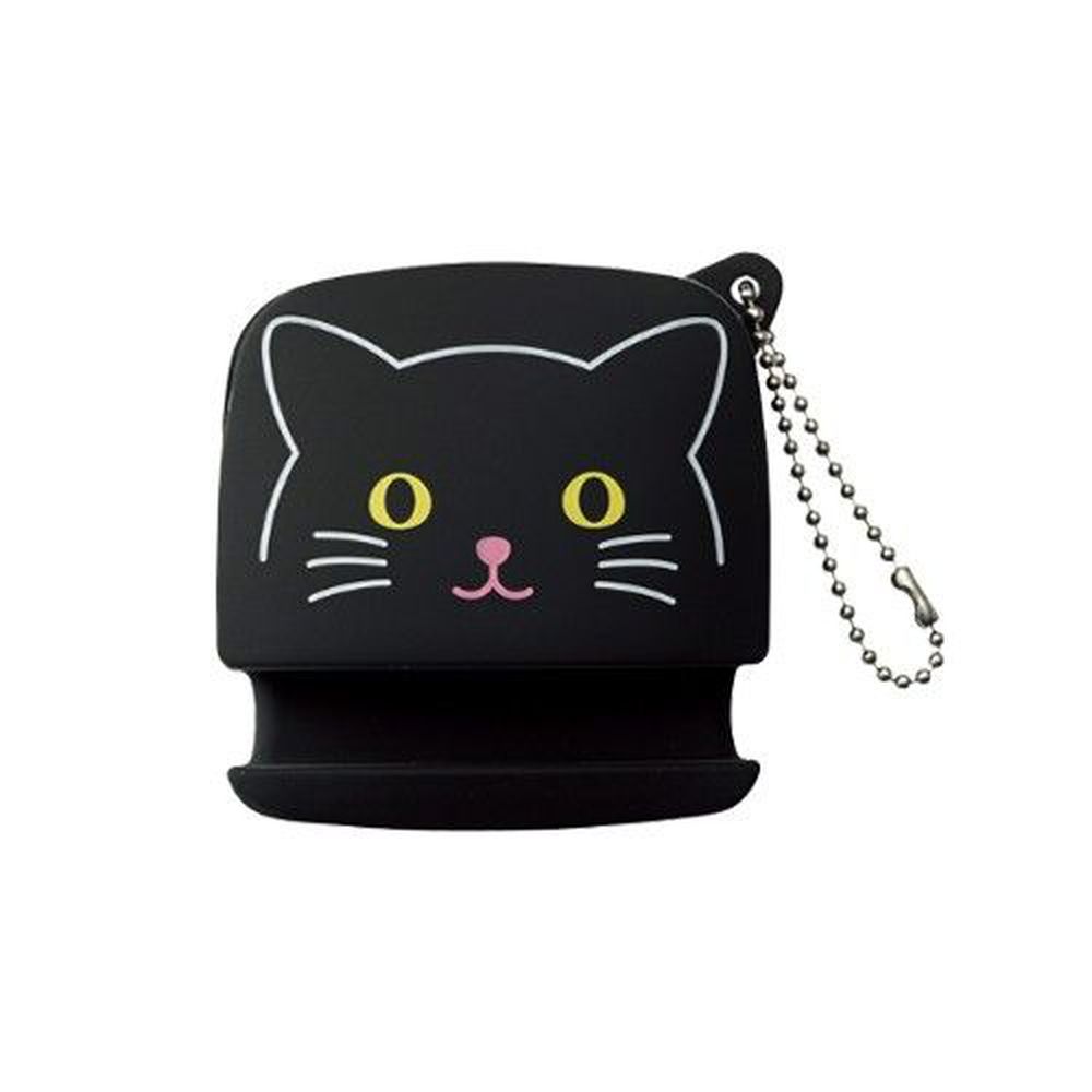 日本文具 LIHIT - 2way耳機收納+手機架-黑貓