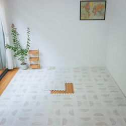 PLAYZU - 秋之楓葉-現代風系列巧拼-卡其色 (單片58*58cm)-六片入