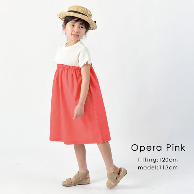 日本 evercloset - 拼接撞色羅紋短袖洋裝-白x薄荷綠