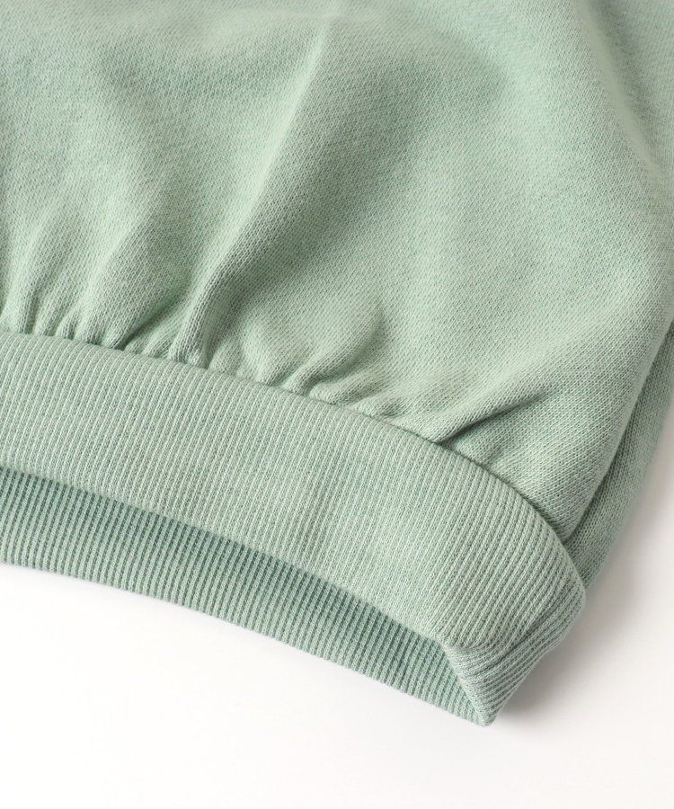 日本 BREEZE - V領蕾絲摺邊長袖上衣-薄荷