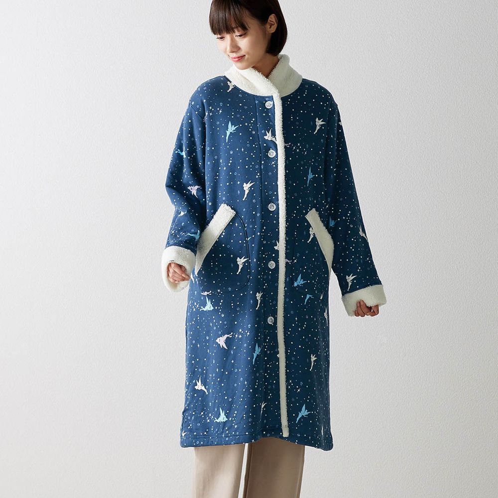 日本千趣會 - (媽媽) 迪士尼 厚刷毛家居睡袍/外套-小叮噹星空-深藍