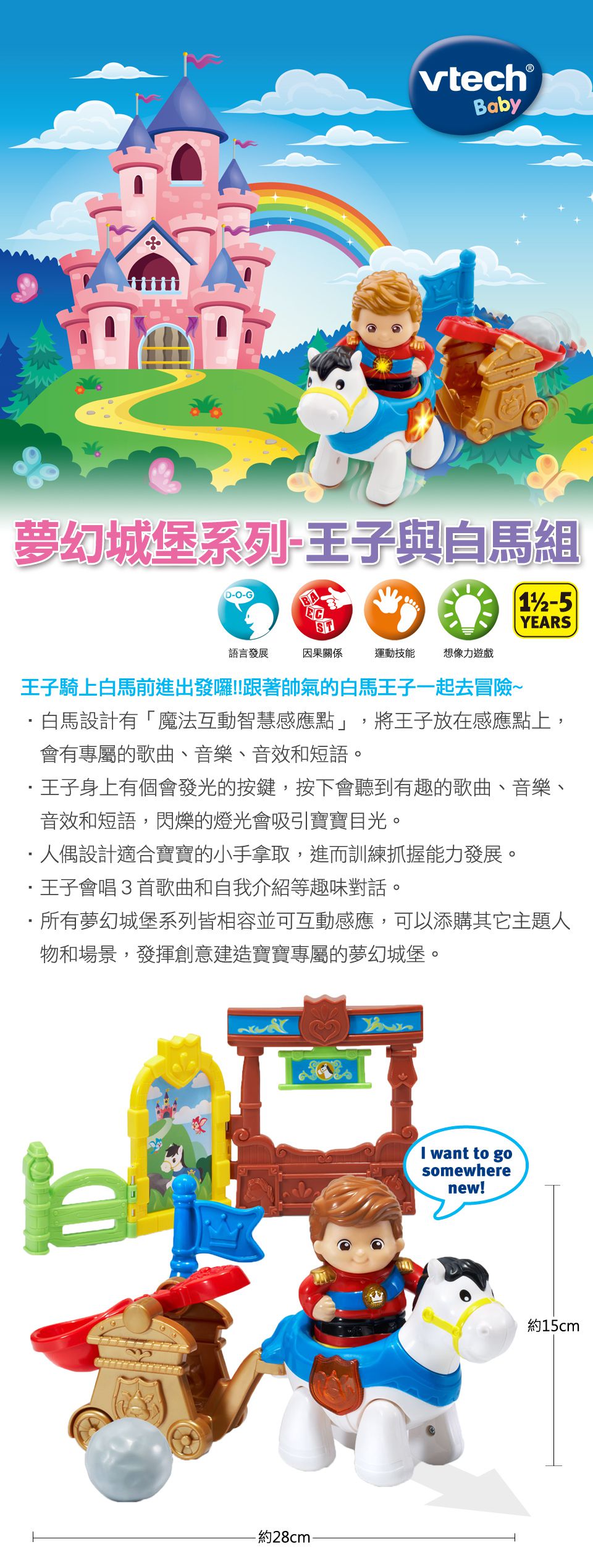 Vtech - 夢幻城堡系列-王子與白馬組