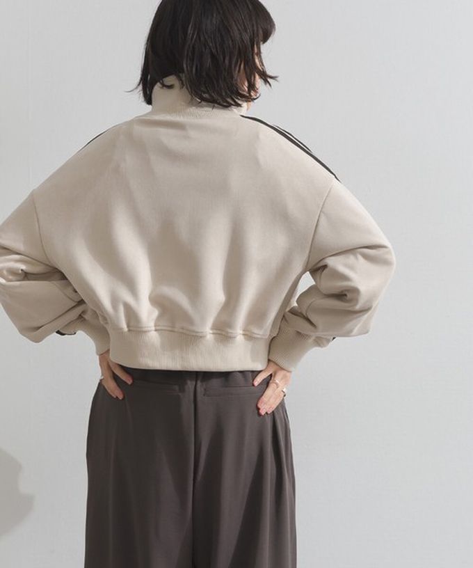 日本 ELENCARE DUE - 麂皮短絨休閒配色運動風夾克-深咖啡