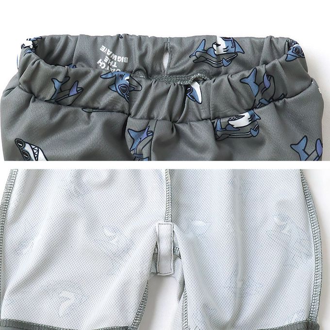 日本 ZOOLAND - 接觸冷感 透氣鯊魚印花短褲-深藍