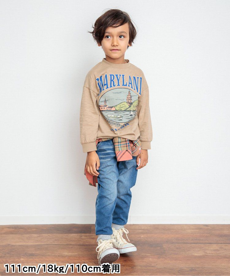 日本 BREEZE - 美式復古風長袖大學T-粉紅