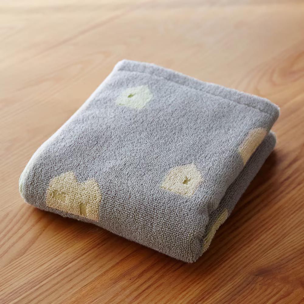 日本千趣會 - 北歐風 吸水速乾毛巾-小小的家-石英灰 (34×80cm)