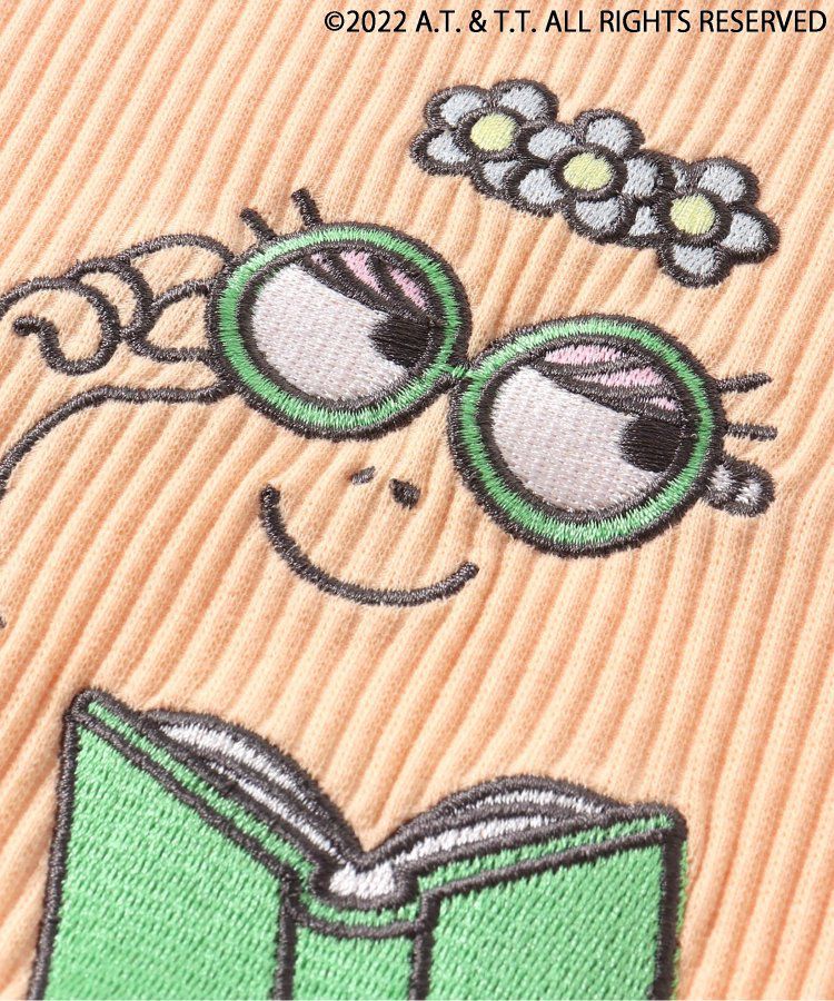 日本 apres les cours - 泡泡先生聯名 刺繡圖案羅紋上衣-勝利-青綠
