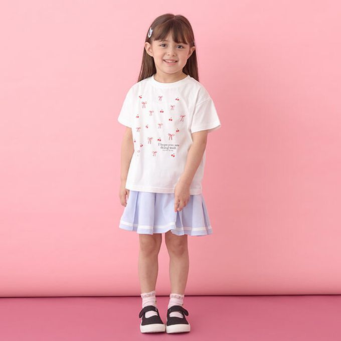 日本 Lycee mine - 100%棉 柔軟印花T恤-粉橘