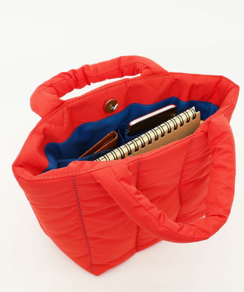 日本 COOCO - 衍縫鋪棉雲朵手提包-亮橘 (W20*H18*D14cm)