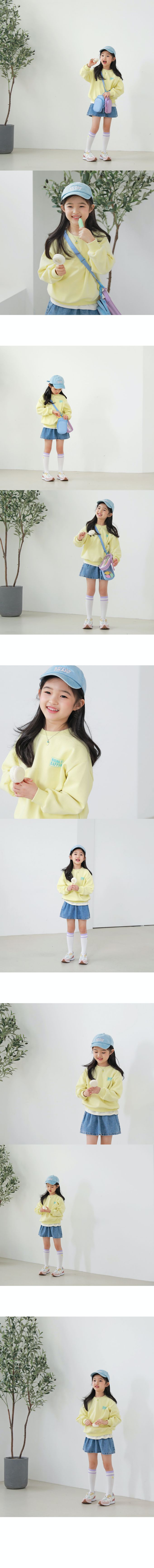 韓國 J KIDS - 鬆緊腰牛仔風縫線褲裙-牛仔藍