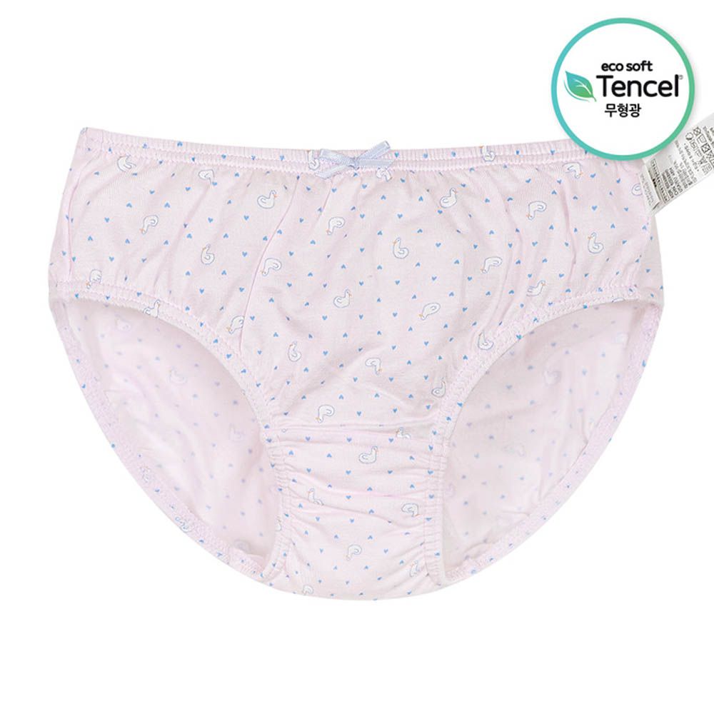 天絲纖維透氣三角褲(女寶)-迷你心鴨鴨-粉