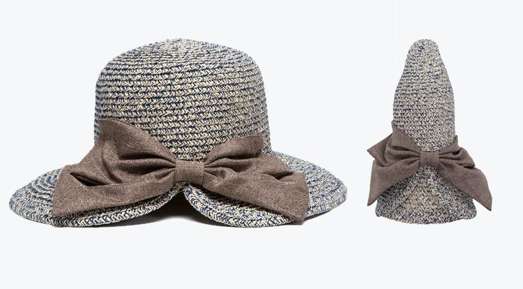 百搭漁夫蝴蝶結遮陽草帽-雙色粉紅 (58-60cm)