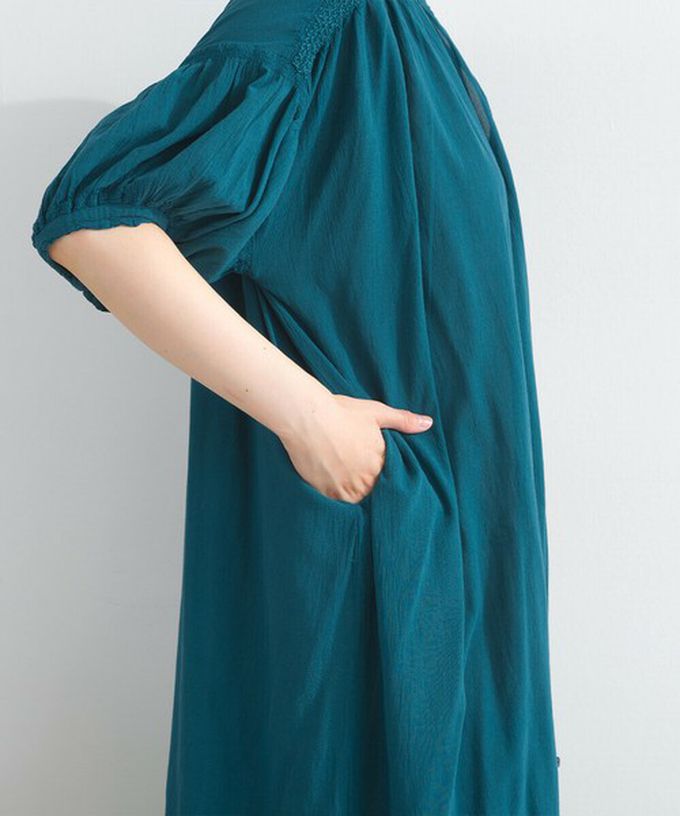 日本 Lupilien - 100%印度棉 輕盈巴里紗襯衫洋裝-淺卡其