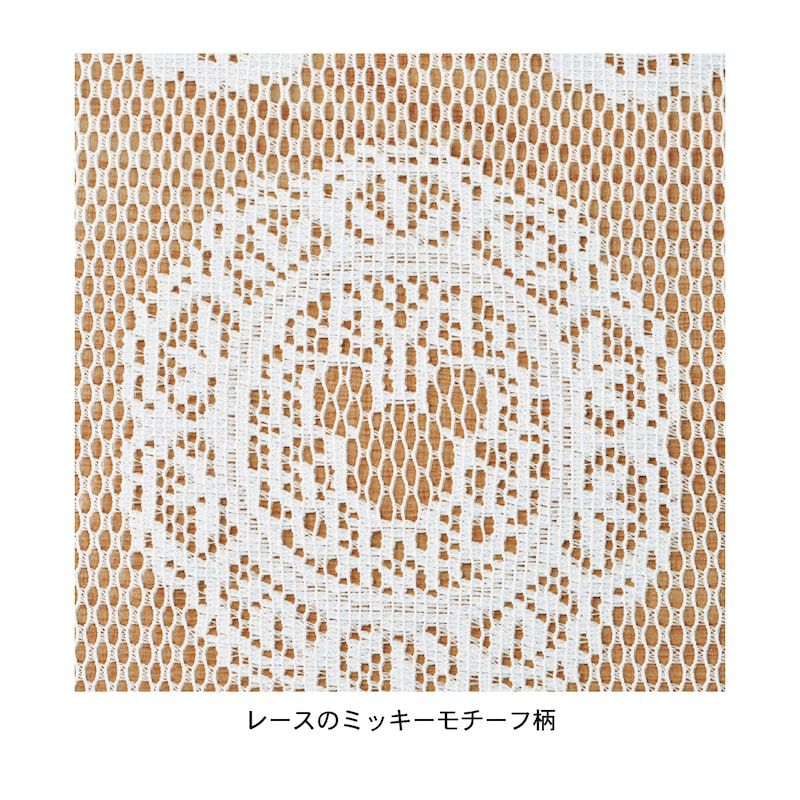 日本千趣會 - 迪士尼 防水印花桌巾-米奇蕾絲-白