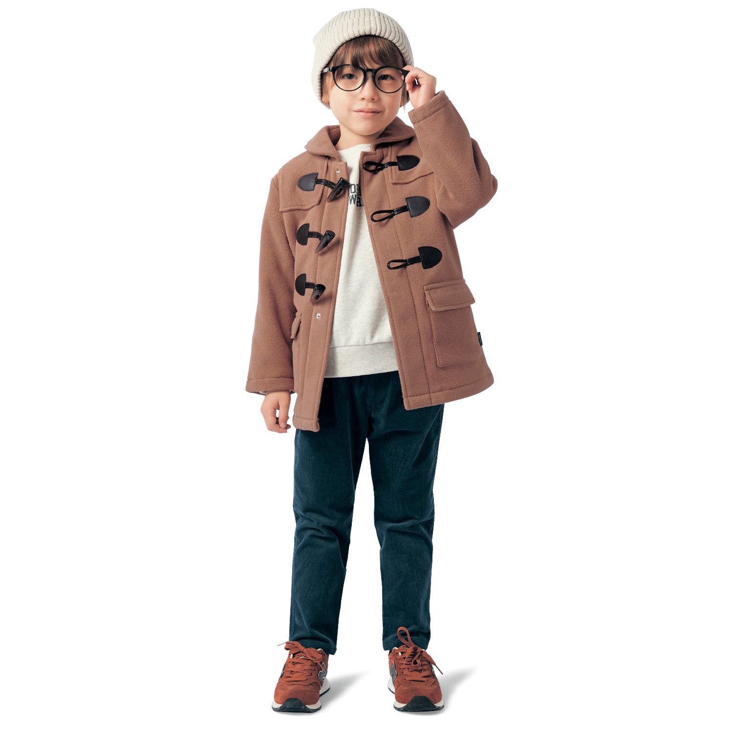 日本千趣會 - 牛角扣立領粗呢羊毛外套-卡其