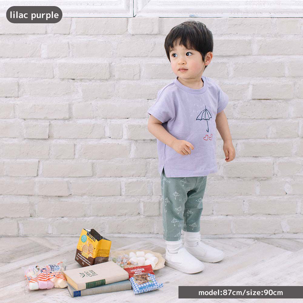 日本 ma lalumiere store - 純棉手繪風素雅短袖上衣-腳踏車-薄荷綠