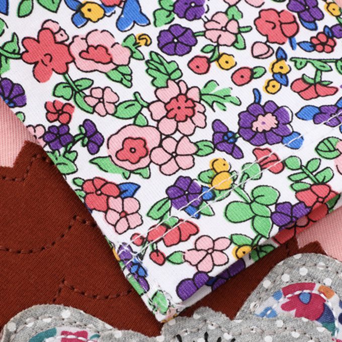 love, charlotte - 親子刺蝟貼布繡全棉長袖洋裝