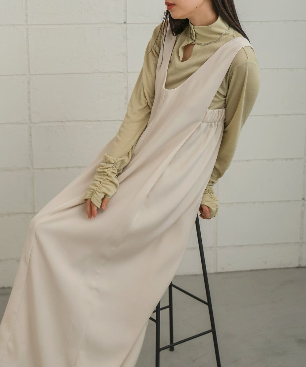 日本 Bab - 2WAY側鬆緊修身背心裙-黑