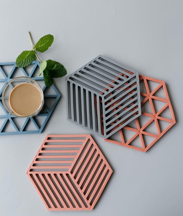 北歐風防滑隔熱墊-線條-藍色