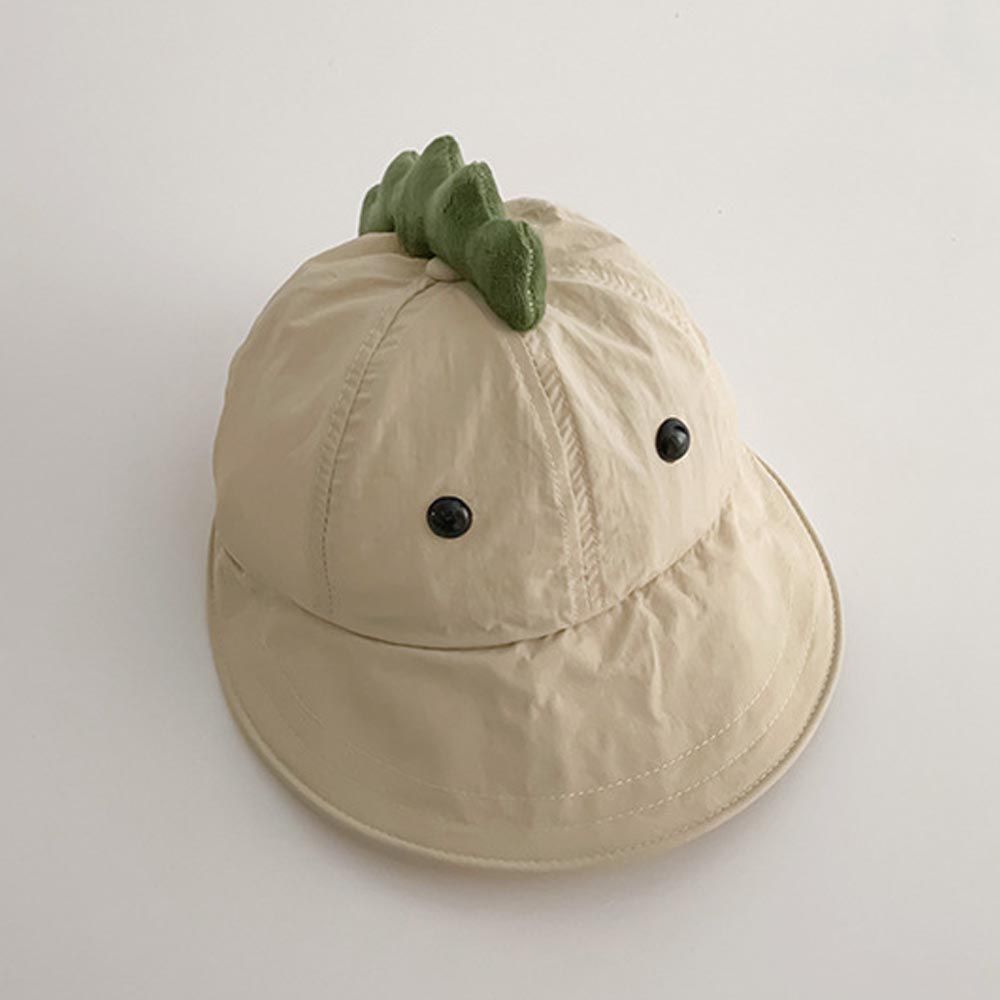 兒童立體造型防曬遮陽帽-恐龍-米色 (46-50CM)