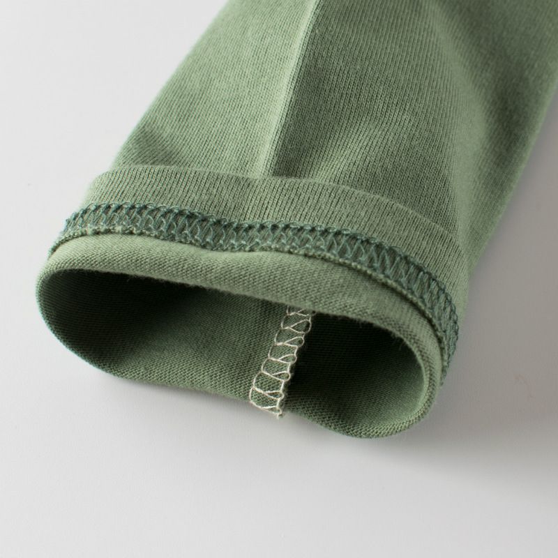 純棉圓領薄長袖上衣-可愛刺蝟-綠+杏