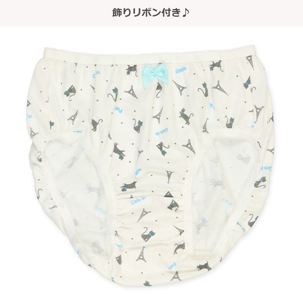 日本西松屋 - 棉混透氣女孩內褲4件組-點點蝴蝶結