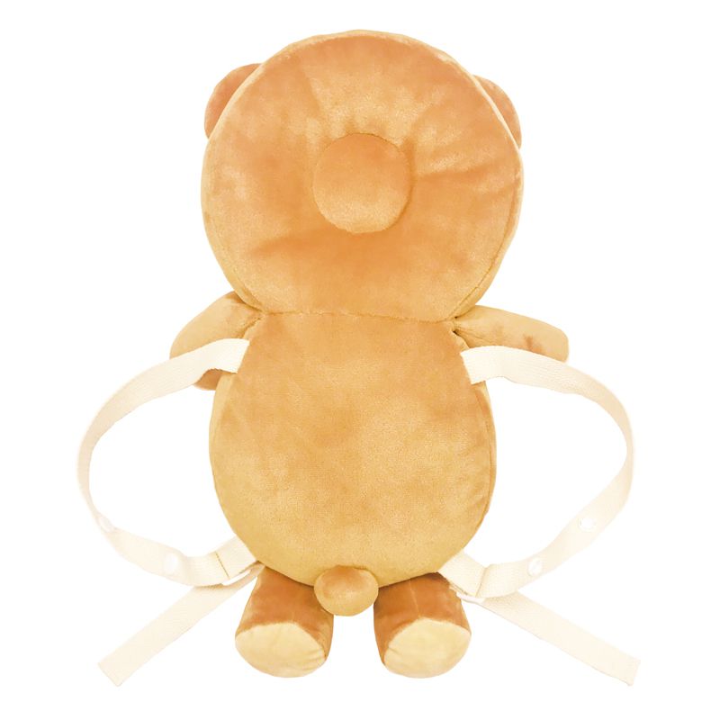 akachan honpo - 嬰兒防護枕背包-小熊-咖啡色 (17×32cm)-適用月齡：5~15個月