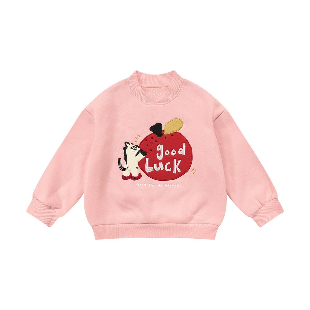 內刷絨造型領長袖上衣-吉星小馬-粉色