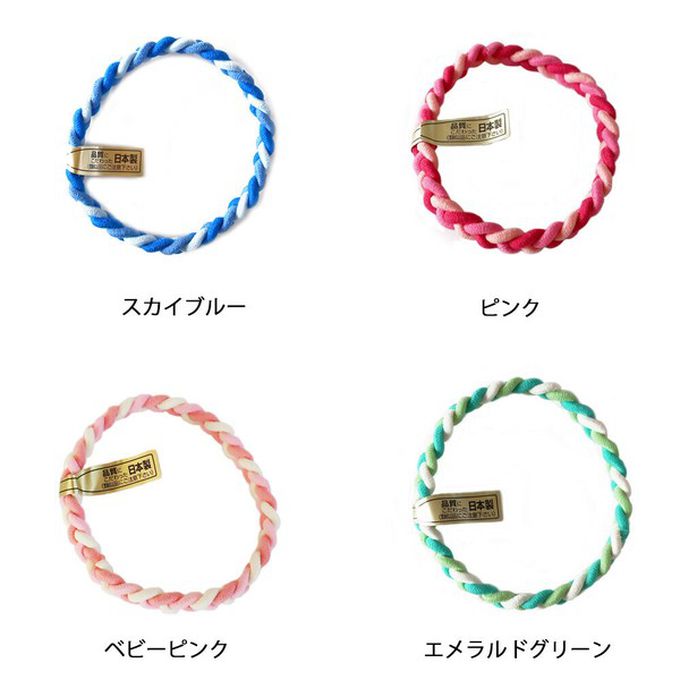 日本 Melody Accessory - 日本製 專利耐用麻花編織髮圈(5入組)-天空藍