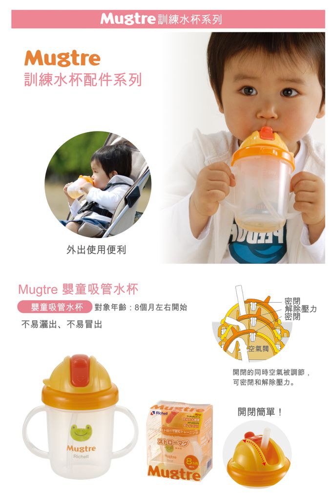 日本 Richell 利其爾 - 萌答答三階段不鏽鋼水杯禮盒組-贈Mugtre嬰童吸管水杯(200ml)