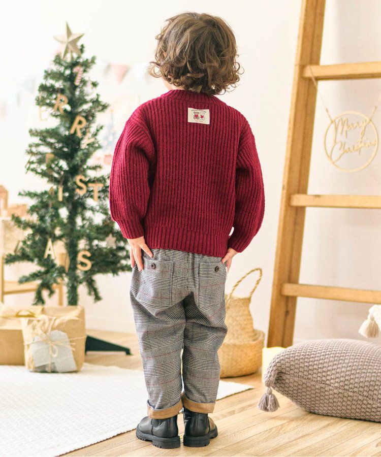 日本 apres les cours - 超萌節慶小熊可機洗毛衣-二隻熊-酒紅