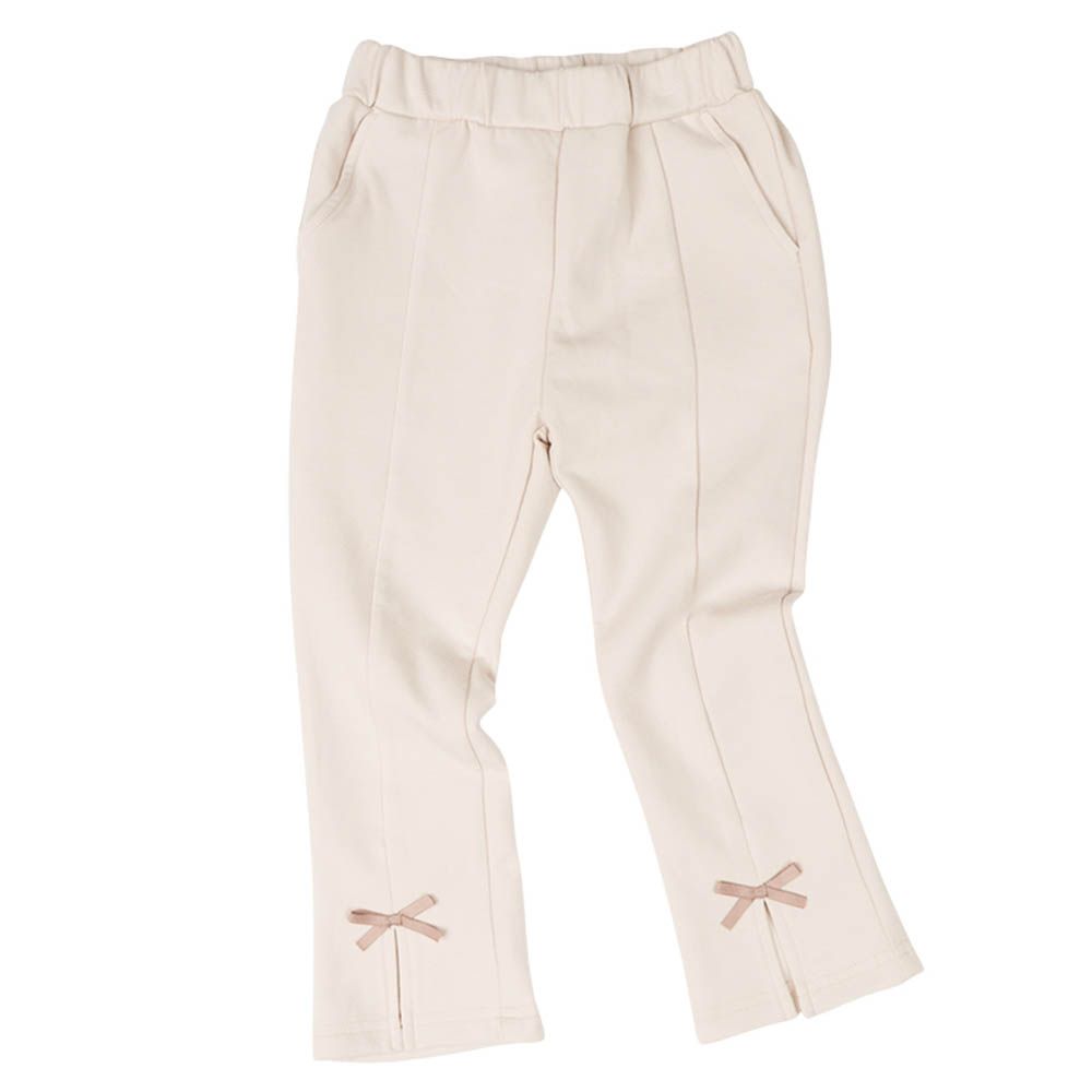 10分褲-褲腳開衩-象牙白色