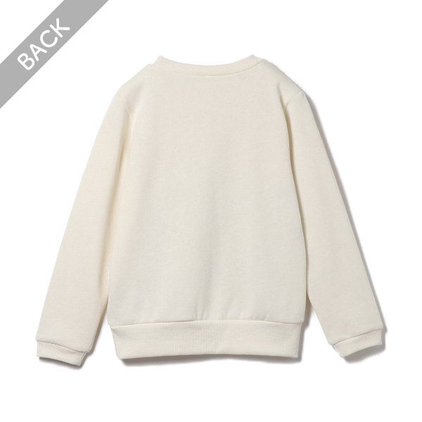 日本西松屋 - 刷毛圓領印花長袖上衣-小怪獸們-燕麥