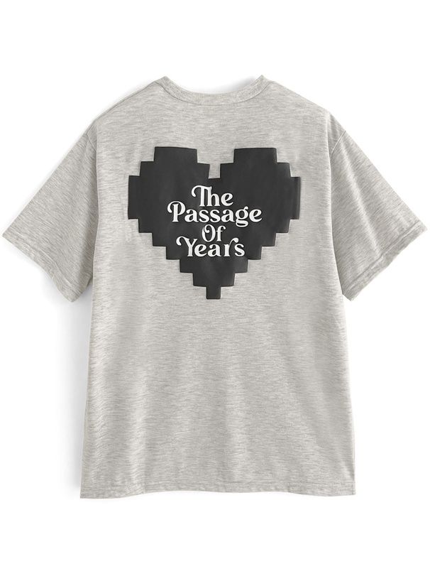 日本 GRL - 幾何愛心圓領短袖上衣-白 (F)