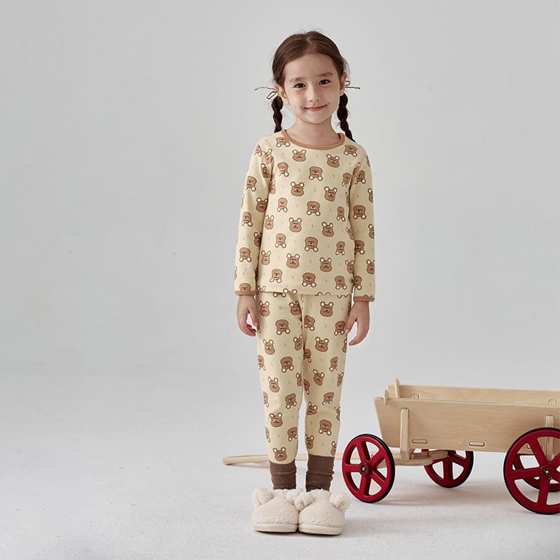 (無螢光劑)厚磅圓領長袖家居服套裝-滿滿葉片-深紫色