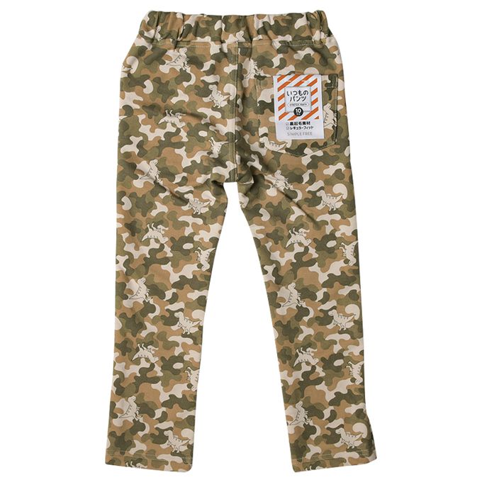 akachan honpo - 10分長經典褲 裏起毛-一般合身款-軍綠色