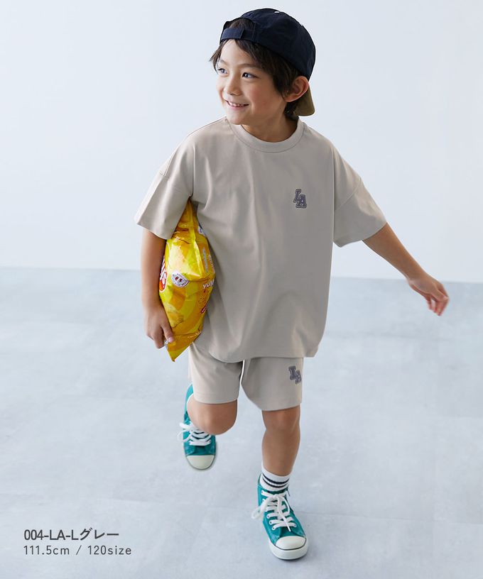 日本 devirock - 接觸涼感 寬版清爽短袖套裝-愛心logo-淺紫