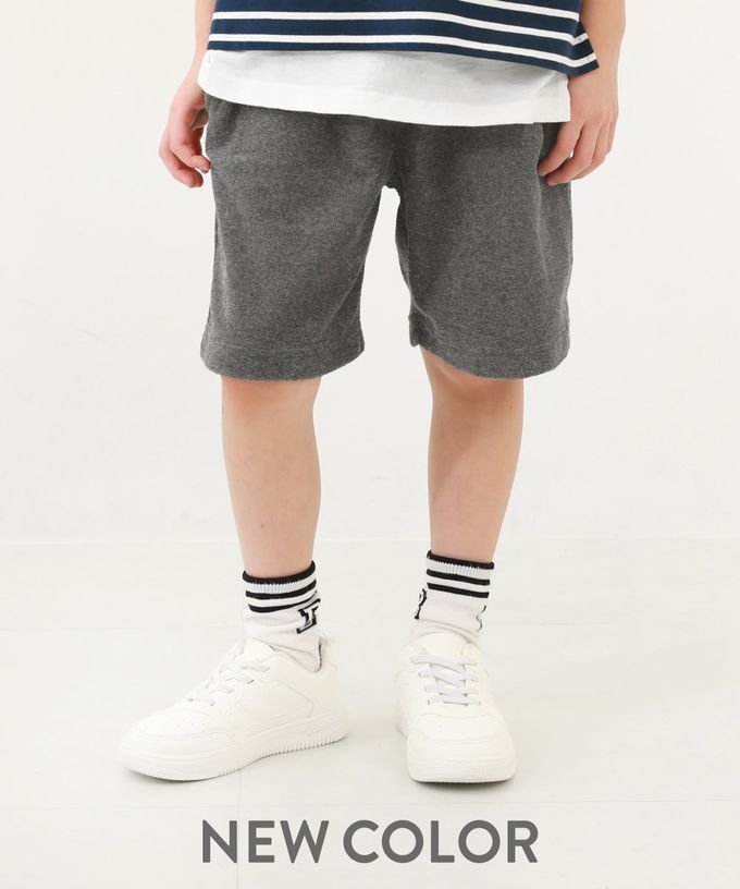 日本 devirock - 毛巾布柔軟吸汗短褲-海軍藍