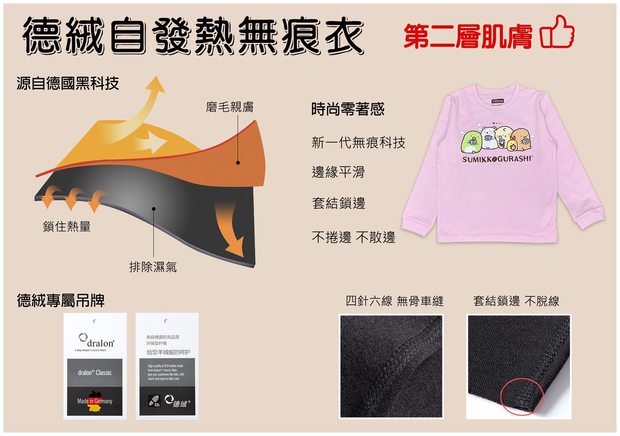 角落小夥伴 - 角落生物德絨內刷毛睡衣套裝-粉