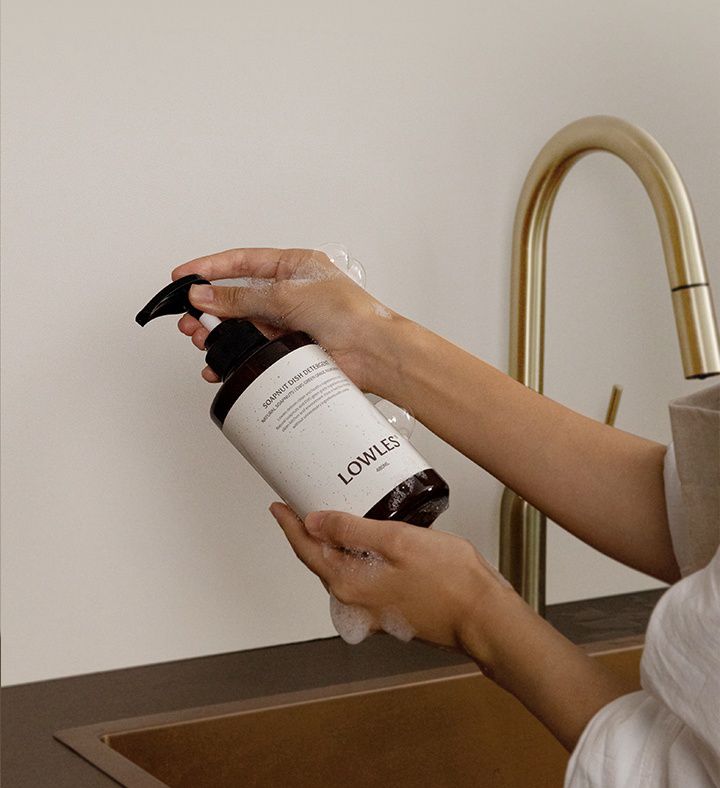 韓國 LOWLES - (1+1)食品級無患子蔬果碗盤洗潔液-正裝+補充包