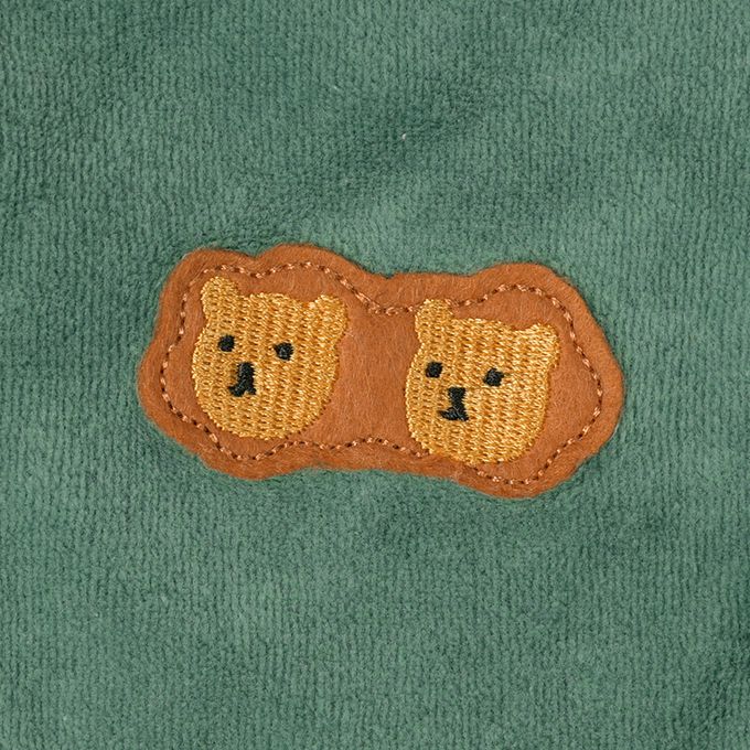 akachan honpo - 長袖亨利領休閒上衣-天鵝絨-綠色