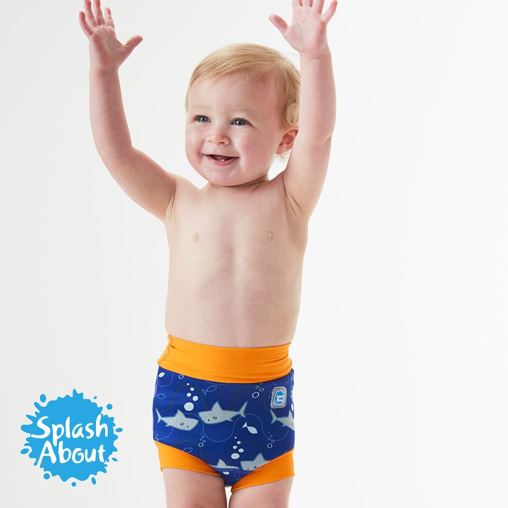 Splash About 潑寶 - 3D加強版 游泳尿布褲-亮橘鯊魚
